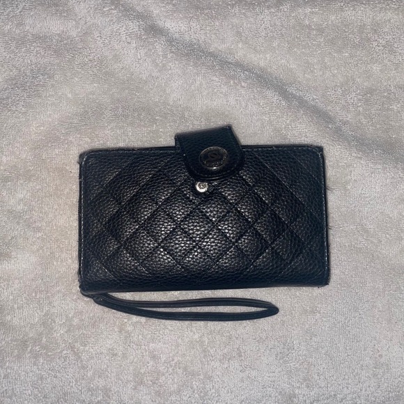 Stone & Co. Handbags - Stone & Co Black Wristlet Wallet Zip Around Organizer Clutch